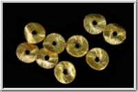 Spacer "gebogene Scheibe, geb�rstet", 6,3x1,5mm, vergoldet, 925er Silber, 1 Stk.
