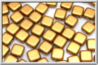 TILE-Beads, 6x6mm, white, alabaster, bronze, 25 Stk.