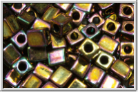 SB-04-0462, MIYUKI Squares, 4mm, gold, met., iris., 10g