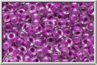 RR-08-0243, MIYUKI Rocailles, 08/0, crystal, trans., magenta-ld., 10g
