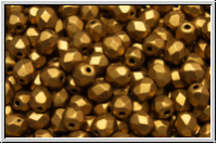 B�hm. Glasschliffperle, feuerpol., 4mm, bronze, met., satin, 50 Stk.