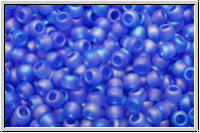 R-11-0178f, TOHO Rocailles, 11/0, sapphire, trans., matte, AB, 10g