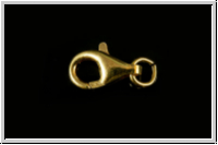 Karabiner "glatt", 11x7mm, vergoldet, 925er Silber, 1 Stk.