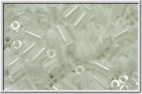 TBU-1-0121, TOHO Bugle 1", 3mm, white, op., luster, 10g