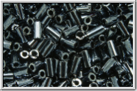 TBU-1-0081, TOHO Bugle 1", 3mm, hematite, met., 10g