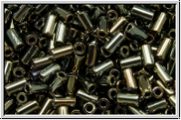 TBU-1-0083, TOHO Bugle 1", 3mm, brown, met., iris., 10g