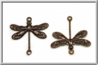 Anh�nger/Verbinder "Libelle" VINTAJ, 17,5x17,2mm, antikmessingfb., Messing, 1 Stk.