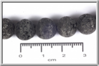 Lavaperlen, schwarz, unpoliert, rund, ca. 10 mm, Strang