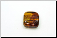 b�hm. Lampenperle, Silbereinzug, Quadrat, amber/topaz, 1 Stk.