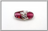 b�hm. Lampenperle, Silbereinzug, Olive, fuchsia mit Sprenkel, 1 Stk.