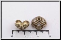 Perlenkappe, Bronze, Balistil, quadrat., ca. 12,5 mm