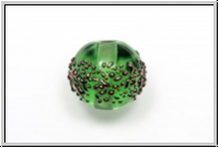 b�hm. Lampenperle, Kugel, 10mm, green, bronzefarbene Sprenkel, 1 Stk.