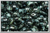 Linsen, 6x2,5mm, seitl. Loch, black, op., picasso, 50 Stk.