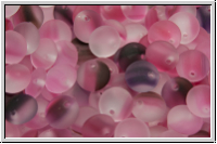 Linsen, 6x2,5mm, seitl. Loch, crystal, trans., fuchsia ombriert, matte, 50 Stk.