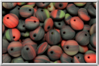 Linsen, 6x2,5mm, seitl. Loch, black/red/green ombriert, op., matte, 50 Stk.