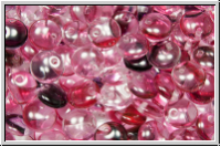 Linsen, 6x2,5mm, seitl. Loch, crystal, trans., fuchsia ombriert, 50 Stk.