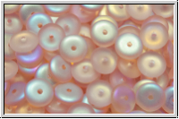 Linsen, 6x2,5mm, Loch mittig, rosaline, trans., matte, AB, 50 Stk.