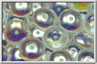 Linsen, 10x4mm, Loch mittig, crystal, trans., AB, 10 Stk.
