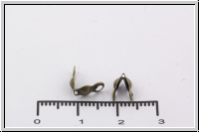 Klappkalotte, 4 mm, Metall, antikmessingfb., Fadenloch, geschlossen, 1 Stk.