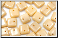 Squarelets, 6x6x2,5mm, seitl. Loch, caramel, op., 50 Stk.