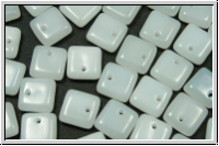 Squarelets, 6x6x2,5mm, seitl. Loch, white, alabaster, 50 Stk.