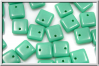 Squarelets, 6x6x2,5mm, seitl. Loch, jade, op., 50 Stk.