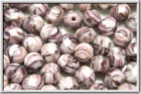 B�hm. Glasschliffperle, feuerpol., 6mm, lavender/amethyst, op., ombriert, 25 Stk.