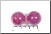 Kunststoffperle, rund, opal violett marmoriert, 18 mm
