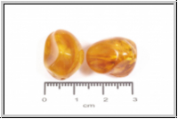 Kunststoffperle, Nugget, bernsteinfarben, 17,5 x 14 mm