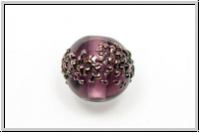 b�hm. Lampenperle, Kugel, 10mm, amethyst, bronzefarbene Sprenkel, 1 Stk.