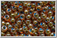 b�hm. Rocailles, 09/0, topaz, dk., trans., blue-ld., luster, 10g