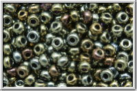 b�hm. Rocailles, 10/0, green/brown, met., iris., 10g