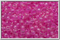 b�hm. Rocailles, 11/0, crystal, trans., hot pink-ld., 10g