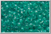b�hm. Rocailles, 09/0, crystal, trans., turquoise-ld., 10g