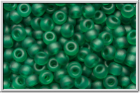 RR-08-0147f, MIYUKI Rocailles, 08/0, emerald, trans., matte, 10g