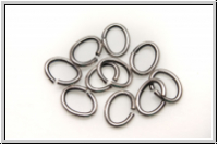 Biegering, oval, TRINITY BRASS, 7x6x0,9, antikversilbert, Messing, 10 Stk.