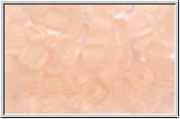 SB-04-0155f, MIYUKI Squares, 4mm, tearose, lt., trans., matte, 15g