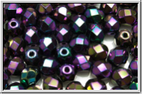 B�hm. Glasschliffperle, feuerpol., 6mm, purple, met., iris., 25 Stk.