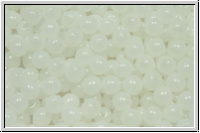 b�hm. Glasperle, rund, 4mm, white, opal, 50 Stk.