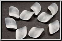 b�hm. Glasperle, Cornflake, 8x12mm, crystal, trans., matte, 10 Stk.