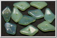b�hm. Glasperle, Cornflake, 10x15mm, chrysolite opal, 10 Stk.