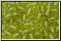b�hm. Glasperle, rund, 6mm, olivine, lt., trans., matte, 25 Stk.