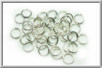 Spaltringe, rund, 5x0,6mm, silberfb., Messing, 20 Stk.