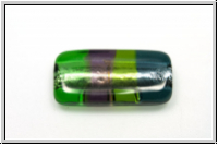 b�hm. Lampenperle, Rechteck, Silbereinz., gestr., gr�n/blau/violett