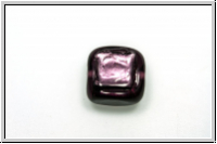 b�hm. Lampenperle, Silbereinzug, Quadrat mit Einlage, amethyst, 1 Stk.