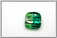 b�hm. Lampenperle, Silbereinzug, Quadrat, emerald/peridot, 1 Stk.