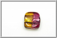b�hm. Lampenperle, Silbereinzug, Quadrat, fuchsia/topaz, 1 Stk.