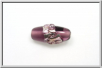 b�hm. Lampenperle, Silbereinzug, Olive, amethyst mit Sprenkel, 1 Stk.