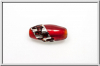 b�hm. Lampenperle, Silbereinzug, Olive, ruby mit Sprenkel, 1 Stk.