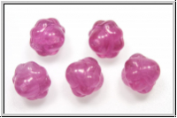 b�hm. Glasperle, Kreisel, 9mm, pink, opal, meliert, 1 Stk.